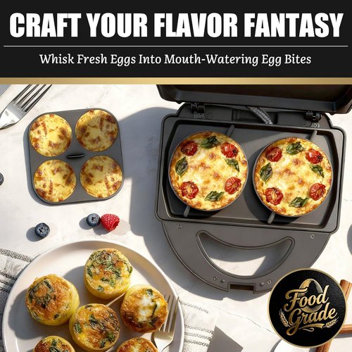 FineMade Silicone Egg Bite Molds - 4-Inch Large & 4-In-1 Mini Molds for Healthy Snacks | 2 Pcs Set