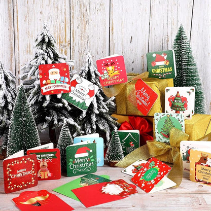 Outus 48 Pcs Mini Christmas Cards with Envelopes - Assorted Designs (Variation of THIS listing: 48)