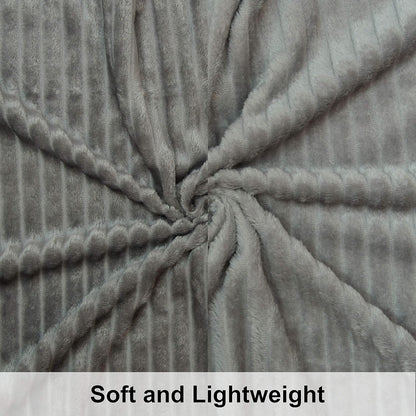 NTBAY Flannel Toddler Blanket - Fluffy Warm & Lightweight Reversible Stripes | 30x40 Inches, Grey