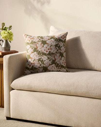 Loloi Chris Loves Julia Matilda Collection PCJ0031 Olive/Orange 18'' x 18'' Cover w/Down Pillow