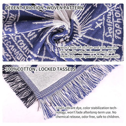 Edcooy Astrology Throw Blanket，Bohemian Hippie Woven Witchy Zodiac Celestial Constellation Balnket for Home Decor, Double Side CoverChair Sofa Couch(Blue, 50" x 70") (71''x91'')