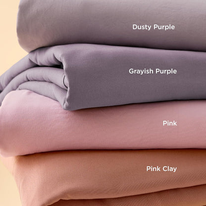 Bedsure Pink Clay Duvet Cover Set | Extra Soft Prewashed Cotton-Like Bedding - Queen Size 3 Pieces (90x90 Inches)