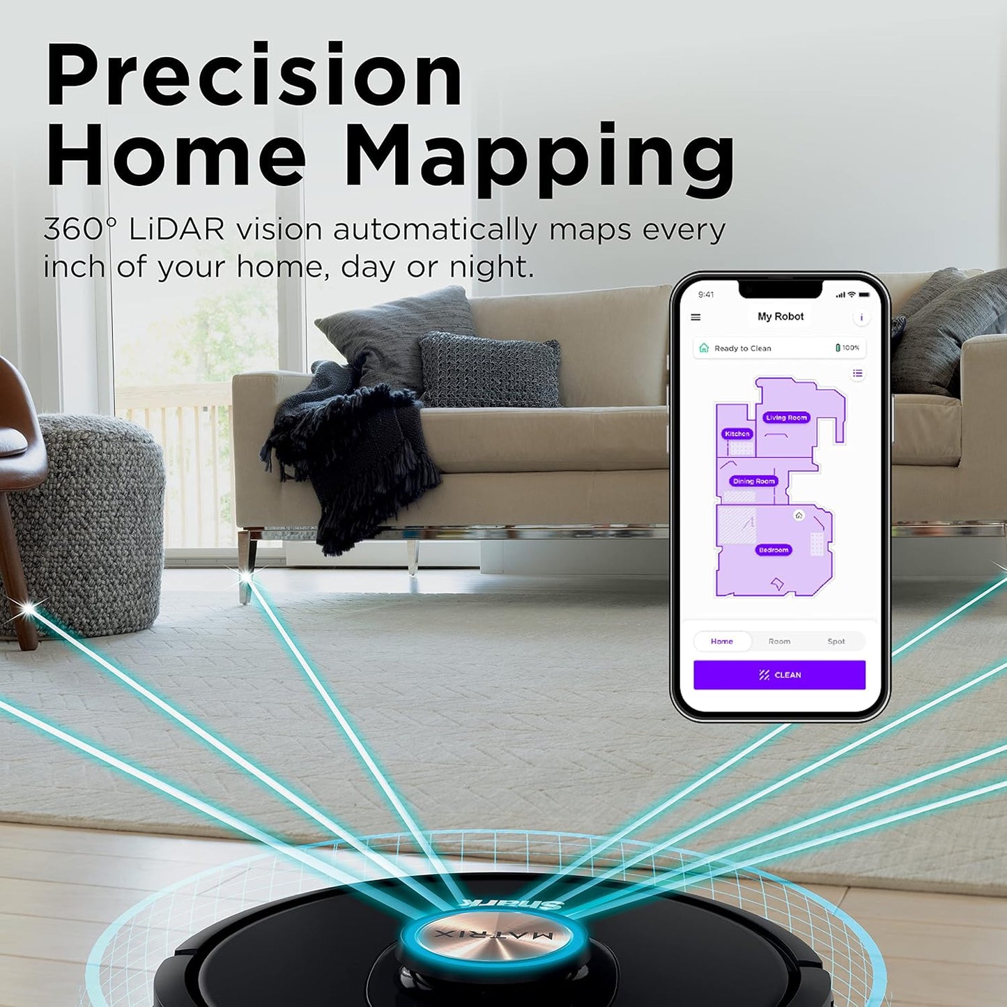 Shark AV2310AE Matrix Robot Vacuum - Self-Emptying, Precision Home Mapping, Ideal for Pet Hair - Wi-Fi, Black/Brass