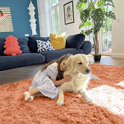 OLANLY Runner Rugs - Soft Fluffy Machine Washable 2x8 for Hallway & Bedroom | Muted Orange Decor