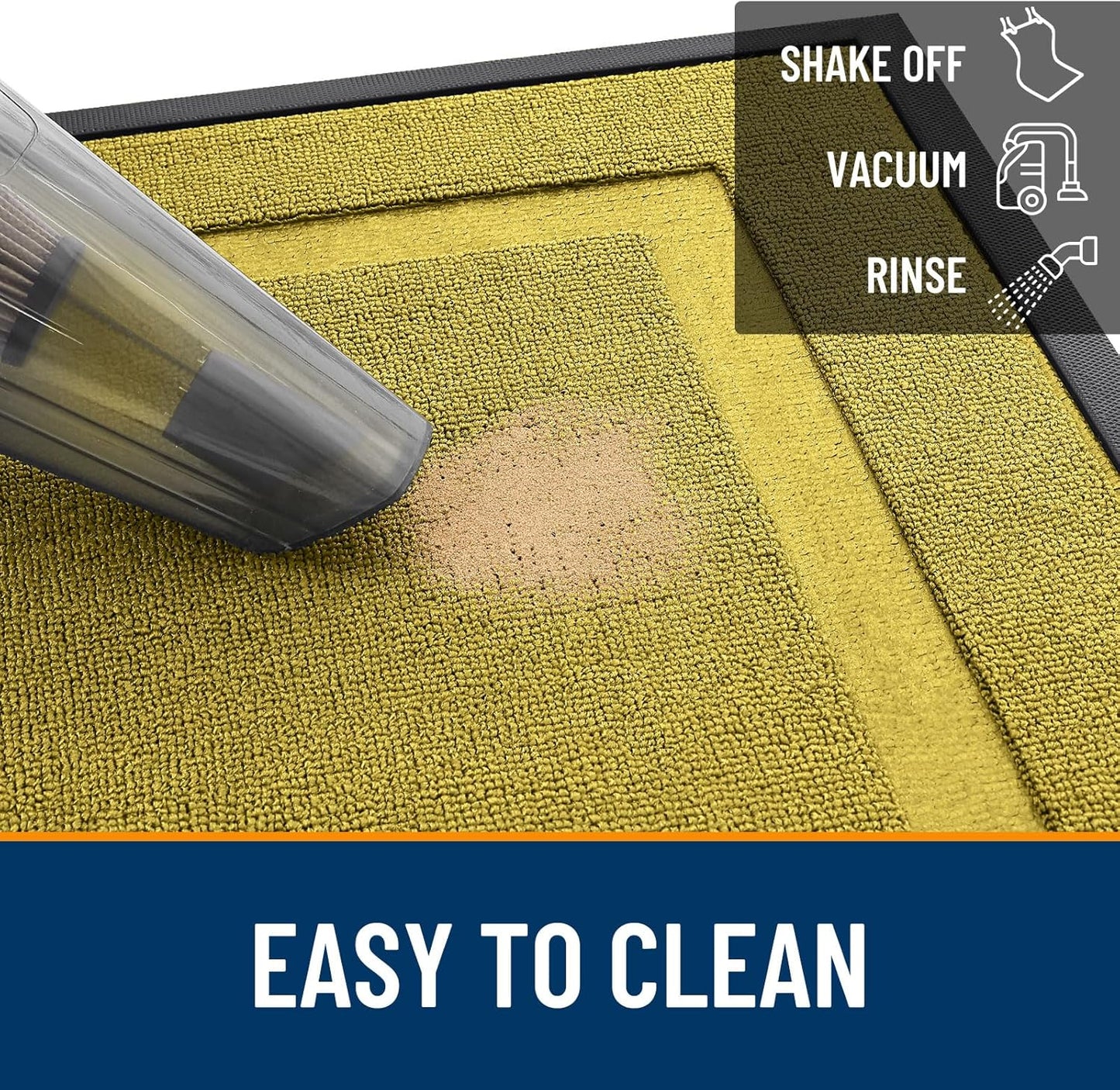 OLANLY Indoor Outdoor Front Door Mat - Waterproof All-Season Doormat, Easy Clean, 47x23, Lime Green