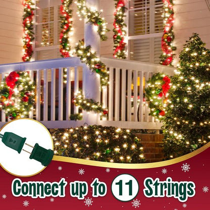Clear Warm White Christmas Tree Lights - 35 Mini Bulbs with Multifunctional Modes | 6.3 ft String for Indoor & Outdoor Decor