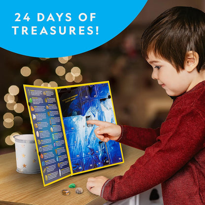 National Geographic 2026 Rock Collection Advent Calendar - 24 Gemstones, Minerals & Fossils for Kids