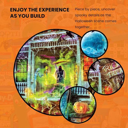 MasterPieces Halloween Glow In The Dark Jigsaw Puzzle - 1000 Piece Haunted House Design | Spooky Family Game 19.25” x 26.75”