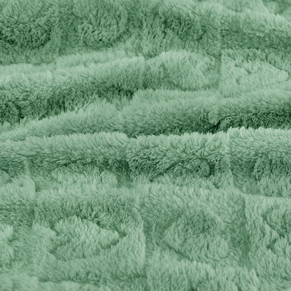 Yurhap Fleece Baby Blanket - Ultra Soft Heart Checkered Design | Cozy 30"x40" Sage Green for Infants