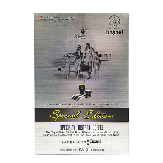 Trung Nguyen Legend — Special Edition — 3 in 1 Premium Instant Coffee — Finely Milled Coffee Beans, Non-dairy Creamer, & Sugar — Strong and Bold — Instant Vietnamese Coffee (18 Single Serve Packets)