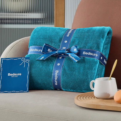 Bedsure GentleSoft Fleece Blanket - Queen Size Teal Plush Microfiber, Soft & Cozy 90x90 Inches