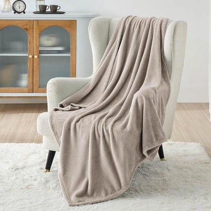 Bedsure GentleSoft Fleece Throw Blanket - Cozy Lightweight Plush Blanket for Couch, 50x70 inches, Oxford Tan