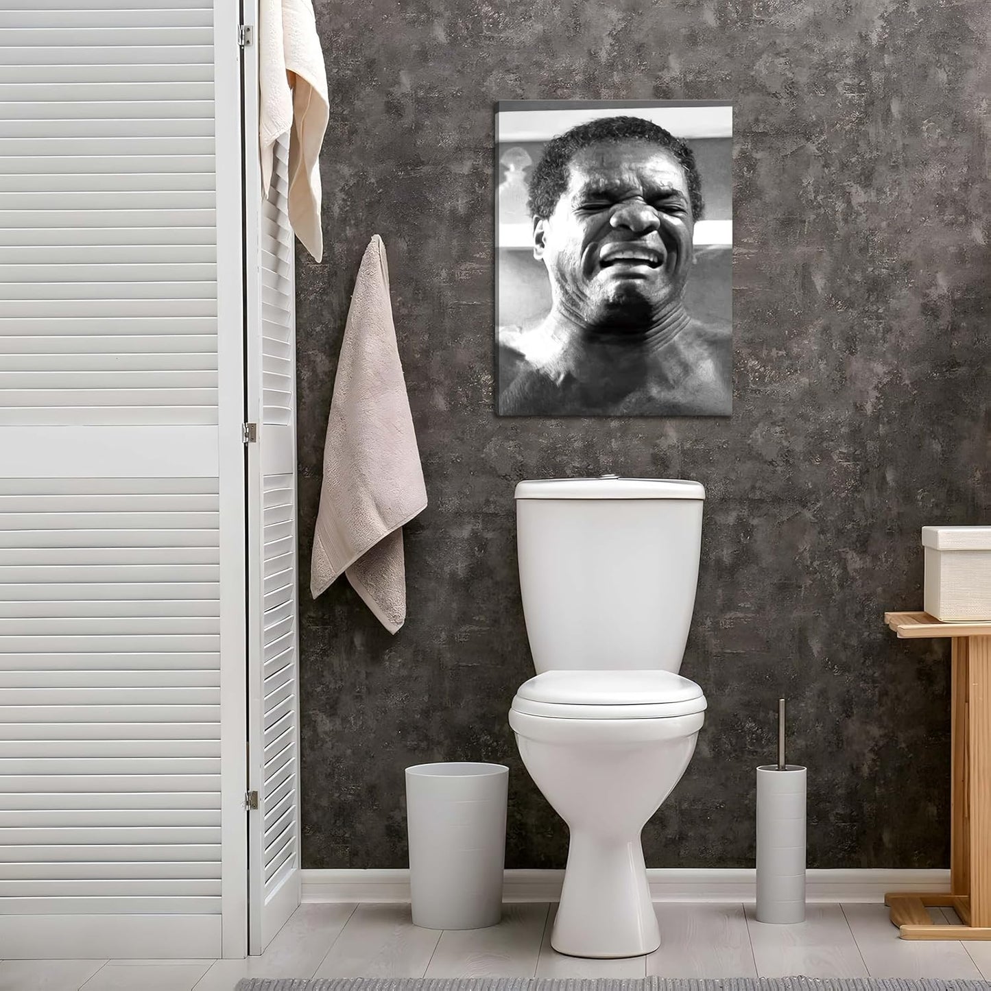 Skiennix Framed Funny Bathroom Canvas Wall Art Set | Vintage Comedy Movie Posters - 16x24in