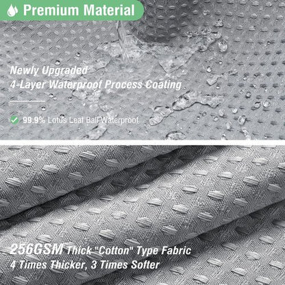 Dynamene Grey Fabric Shower Curtain for Bathroom - Waffle Weave Textured Heavy Duty , 256GSM Hotel Luxury Weighted Cloth Bath Curtain Set with 12 Plastic Hooks,72x72, Grey/Gray