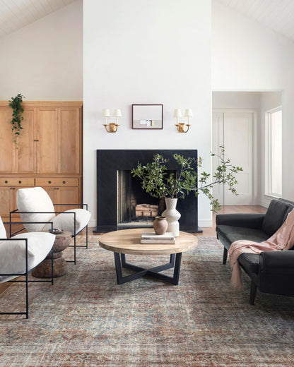 Loloi Chris Loves Julia Jules Collection JUL-05 Lagoon/Brick 2'-6'' x 7'-6'', .13" Pile Height, Runner Rug