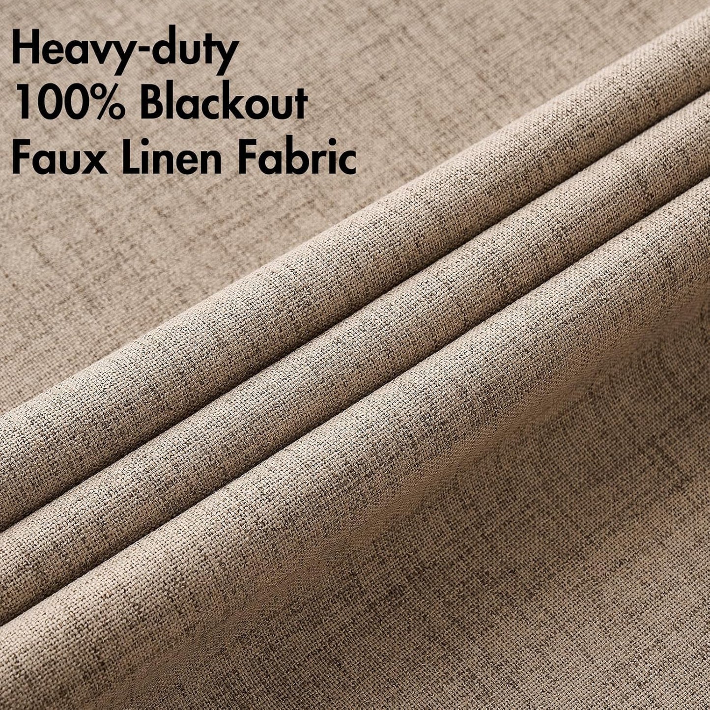 MIULEE Blackout Linen Textured Curtains - Thermal Insulated Copper Brown Grommet Drapes | 42 x 84 Inch (2 Panels)