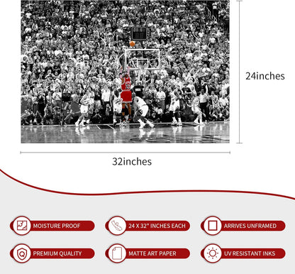 Michael Jordan Large Sports Poster - Unframed Canvas Wall Art Decor (24"x32") for Bedroom & Gym