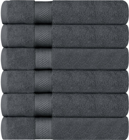 Utopia Towels 6 Pack Medium Bath Towel Set, 24 by 48 Inches, 500 GSM 100% Ring Spun Cotton, Lightweight and Highly Absorbent Quick Drying Premium Towels for Hotel, Spa and Bathroom, Grey