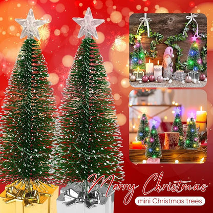 4Pcs Mini Christmas Tree with Lights 7.1" Tabletop LED Christmas Decor – 4 Pack (Variation: 4)