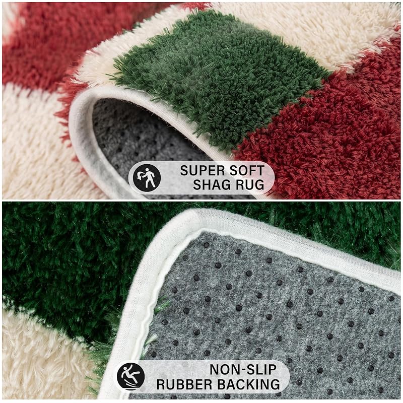 Christmas 4' x 6' Area Rug for Kids Room - Soft Fluffy Shag Carpet (Variation: Christmas+4' x 6' Rectangular)