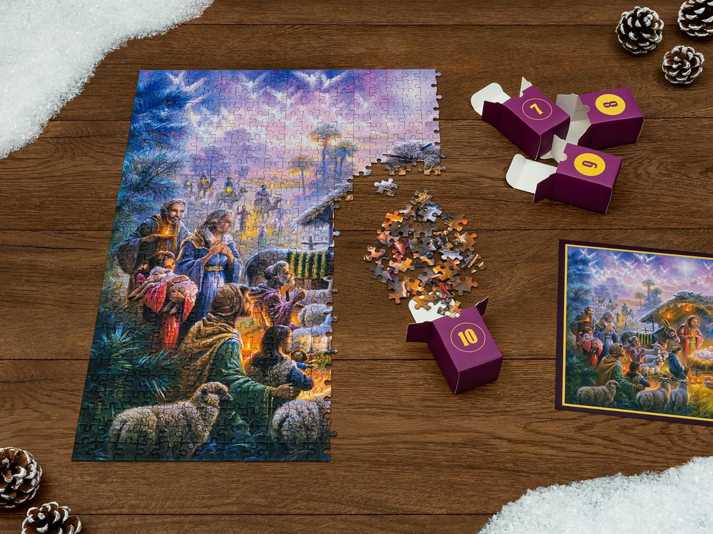 Abraham Hunter | Original Jigsaw Puzzle Advent Calendar 2025 - Nativity Scene, 1008 Pieces, Holiday Countdown Gift