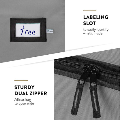 ZOBER Christmas Tree Storage Bag | 600D Oxford Fabric - Fits 9 Ft Trees - Waterproof & Tear-Proof - Gray