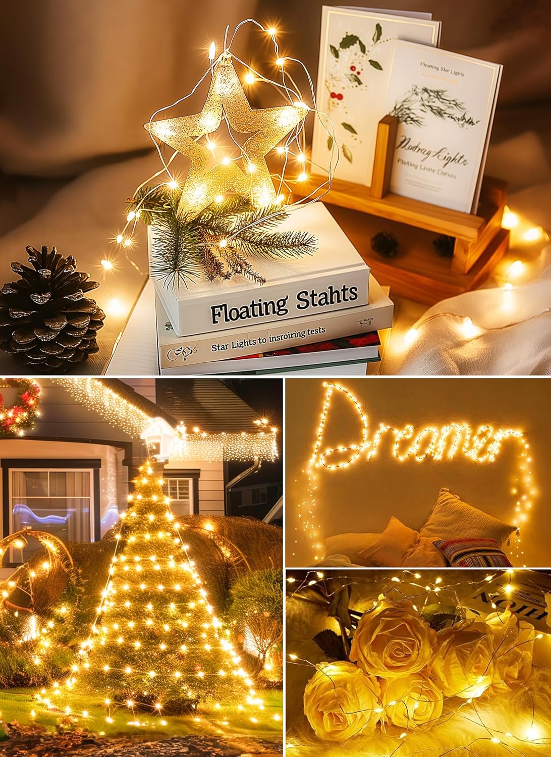 Minetom Twinkle Fairy Lights - 33 ft 100 LED USB String Lights with Remote & Timer | Waterproof 8 Modes for Indoor Decor