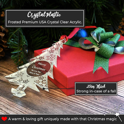 Personalized Christmas Ornaments by [Brand Name] - 2025 Gift Box for Engagements, Weddings & Babies | Acrylic Lace Design