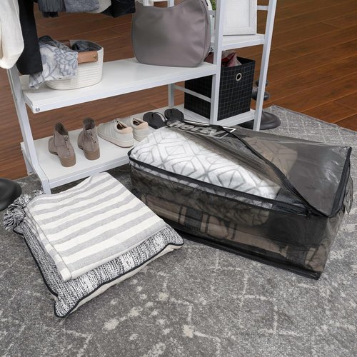Hefty Extra Large Storage Bags - Heavy Duty Water Resistant Double Zipper Totes | 2 Pack (X-Large Black)