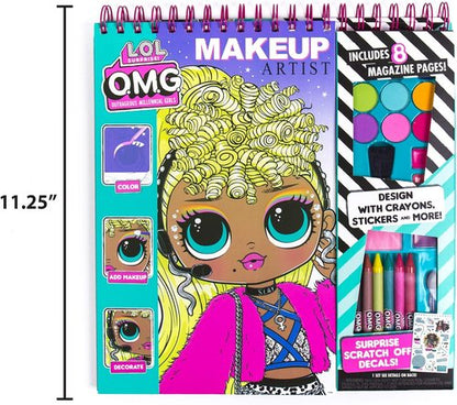 Horizon Group USA DIY Craft Kit - LOL OMG Make-Up Artist Magazine with 130 Stencil Designs & 200 Stickers