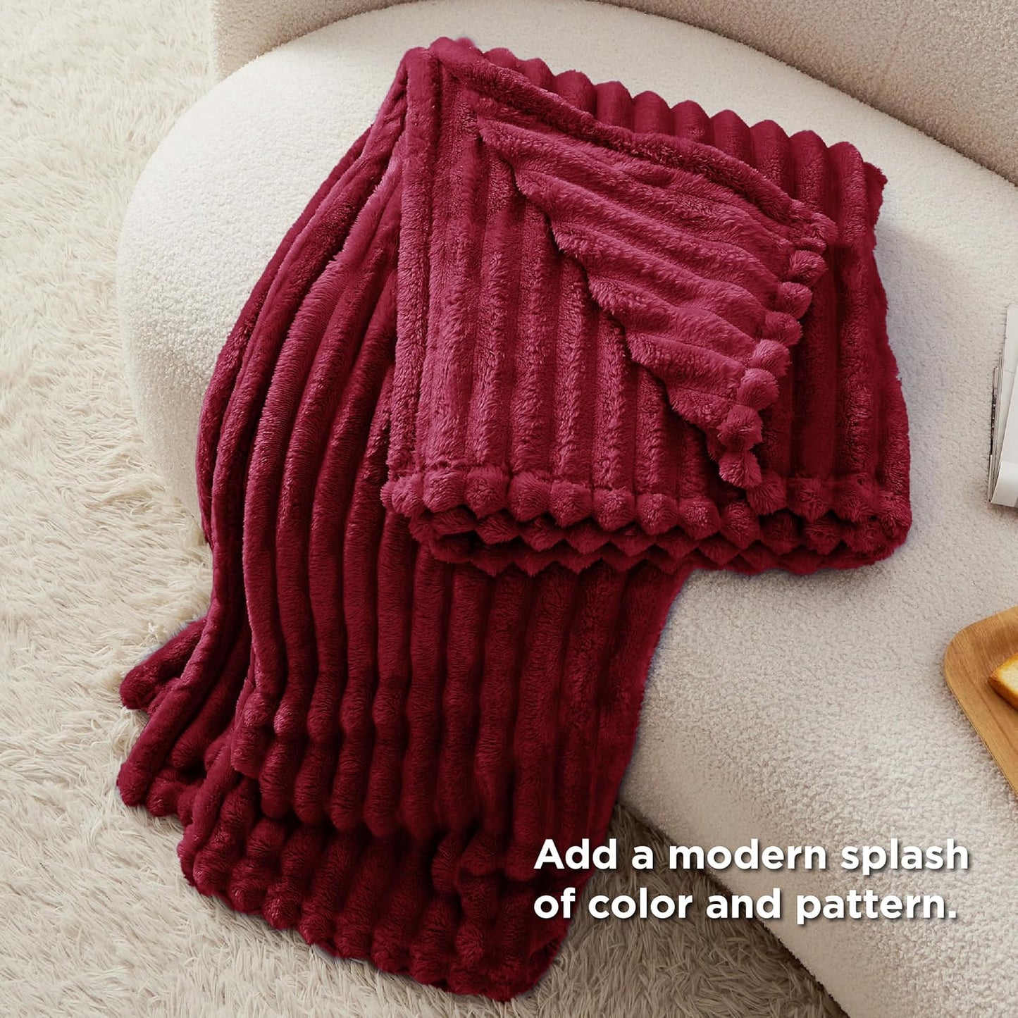 Bedsure GentleSoft Red Fleece Blanket - Cozy Soft Throw for Couch, Perfect for Women & Girls, 60x80 Inches