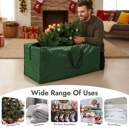 Green 7.5 ft Christmas Tree Storage Bag – Heavy Duty, Waterproof with Reinforced Handles & Zipper (Variation: Green)