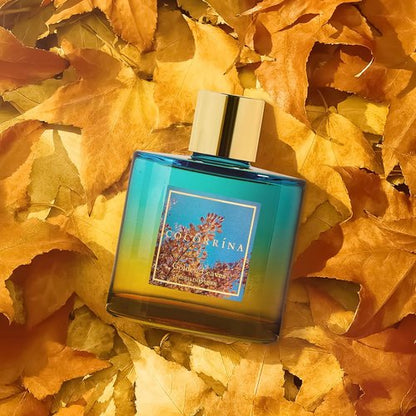 Cocorrína Reed Diffuser - Golden Leaves Set with 8 Sticks & Preserved Baby's Breath | Home Decor
