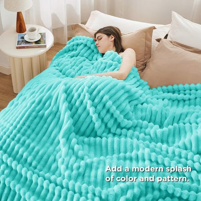 Bedsure GentleSoft Blue King Size Blanket - Cozy Fleece Throw for Women | 108x90 Inches, Ideal Birthday Gift