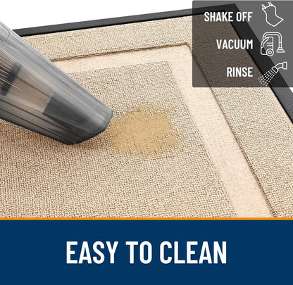 OLANLY Waterproof Front Door Mat - All-Season Indoor/Outdoor Doormat, Easy Clean, 29.5x17, Off-White