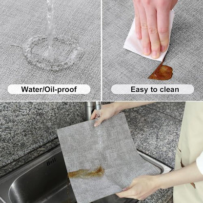 Homaxy Faux Leather Placemats - Heat Resistant & Waterproof Dining Table Mats | Set of 6, 11.8" x 17", Light Grey