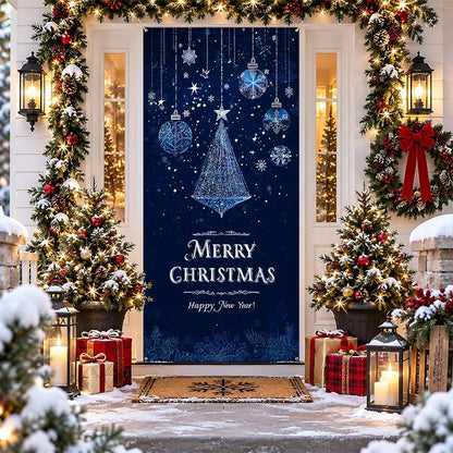 Christmas Door Cover Banner - Indoor Outdoor Front Door Decor, AOHMPT Variation AAI-JC0011