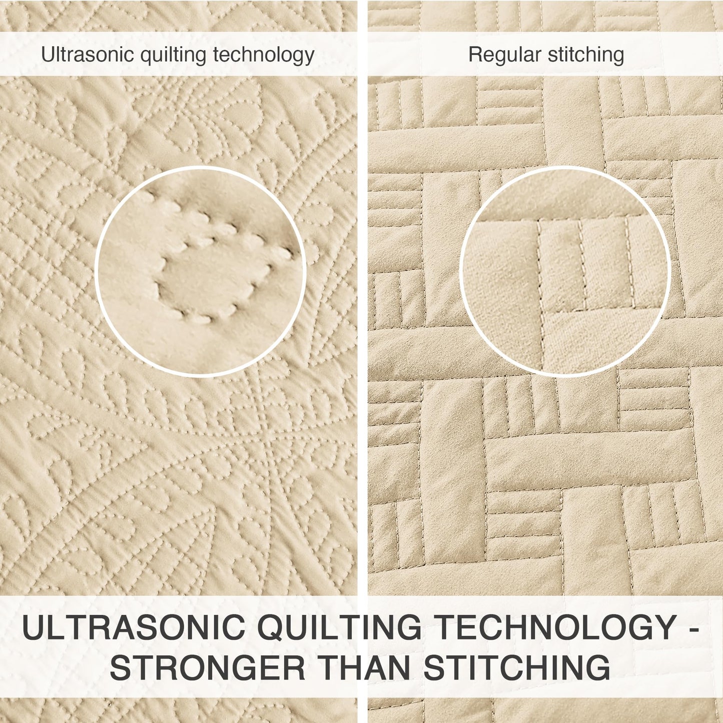 Love's cabin King Size Quilt Set Camel Bedspreads - Soft Bed Fall Quilt Lightweight Microfiber - Modern Style Coin Pattern Coverlet for All Season - 3 Piece (1 Quilt, 2 Pillow Shams)