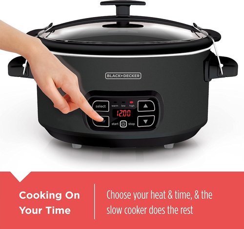 BLACK+DECKER 7-Quart Slow Cooker - Chalkboard Exterior, Locking Lid & 3 Heat Settings