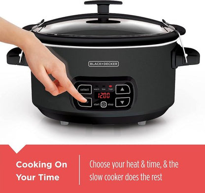 BLACK+DECKER 7-Quart Slow Cooker - Chalkboard Exterior, Locking Lid & 3 Heat Settings