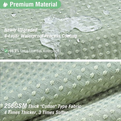 Dynamene Long Fabric Shower Curtain - 78 inch Waffle Weave Heavy Duty Cloth Shower Curtains for Bathroom, Neutral Weighted Hotel Spa Luxury Bath Curtain Set with 12 Plastic Hooks,72x78, Sage Green