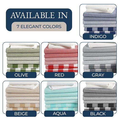 LANE LINEN Dish Towel and Dishcloth Set - 20 Pc Cotton Towels, Heat Resistant Kitchen Mitts and Pot Holders, Olive