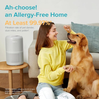 LEVOIT Air Purifier - HEPA Filter for Pets & Large Rooms | Efficient Odor & Allergen Removal, Grey
