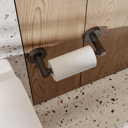 Skiennix Matte Black Toilet Paper Holder - Double Post Pivoting Design | Durable Stainless Steel & Zinc Alloy