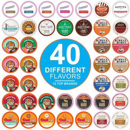 Crazy Cups Flavored Coffee Pods - Assorted Variety Pack for Keurig | 40 Count Sampler