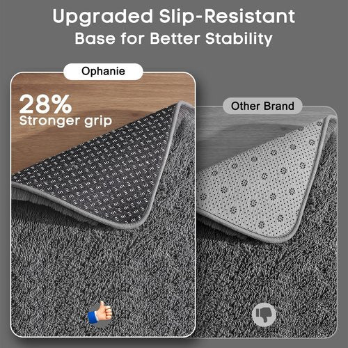 Ophanie 8x10 Area Rugs for Living Room, Upgrade Non-Slip Fluffy Soft Large Shag Bedroom Carpet, Grey Big Indoor Thick Nursery Rug, Gray Carpets for Boy and Girls Room Dorm Home Decor Aesthetic