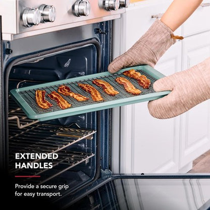 KitchenAid Nonstick Baking Sheet - Swiss Engineered Aluminized Steel, Dishwasher Safe, 13x18 Inch, Cardamom