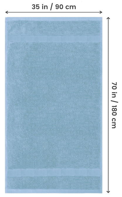 Utopia Towels Luxurious Jumbo Bath Sheet 2 Piece, 600 GSM, 35 by 70 Inches, 100% Ring Spun Cotton, Highly Absorbent and Quick Dry Extra Large Bath Towel, Super Soft Towel, Sky Blue