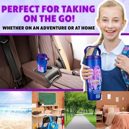 KPop Demon Hunters 30oz Insulated Stainless Steel Tumbler - Travel Mug with Straw & Handle for Teens