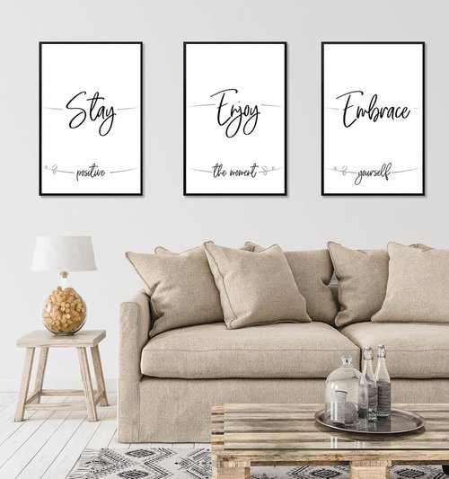 ELSKER&HOME 24x36 Black Poster Frame - 3 Pack, Sturdy & Scratch-Proof for Horizontal/Vertical Mounting